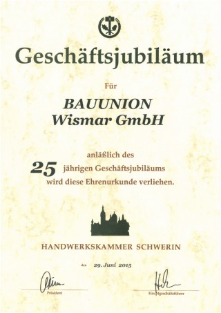 Handwerkskammer: Glückwunsch zum 25 jährige Firmenjubiläum